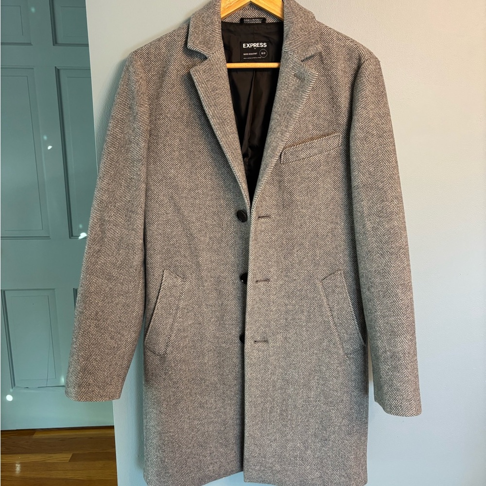 Express Men's Classic Gray Trench Coat